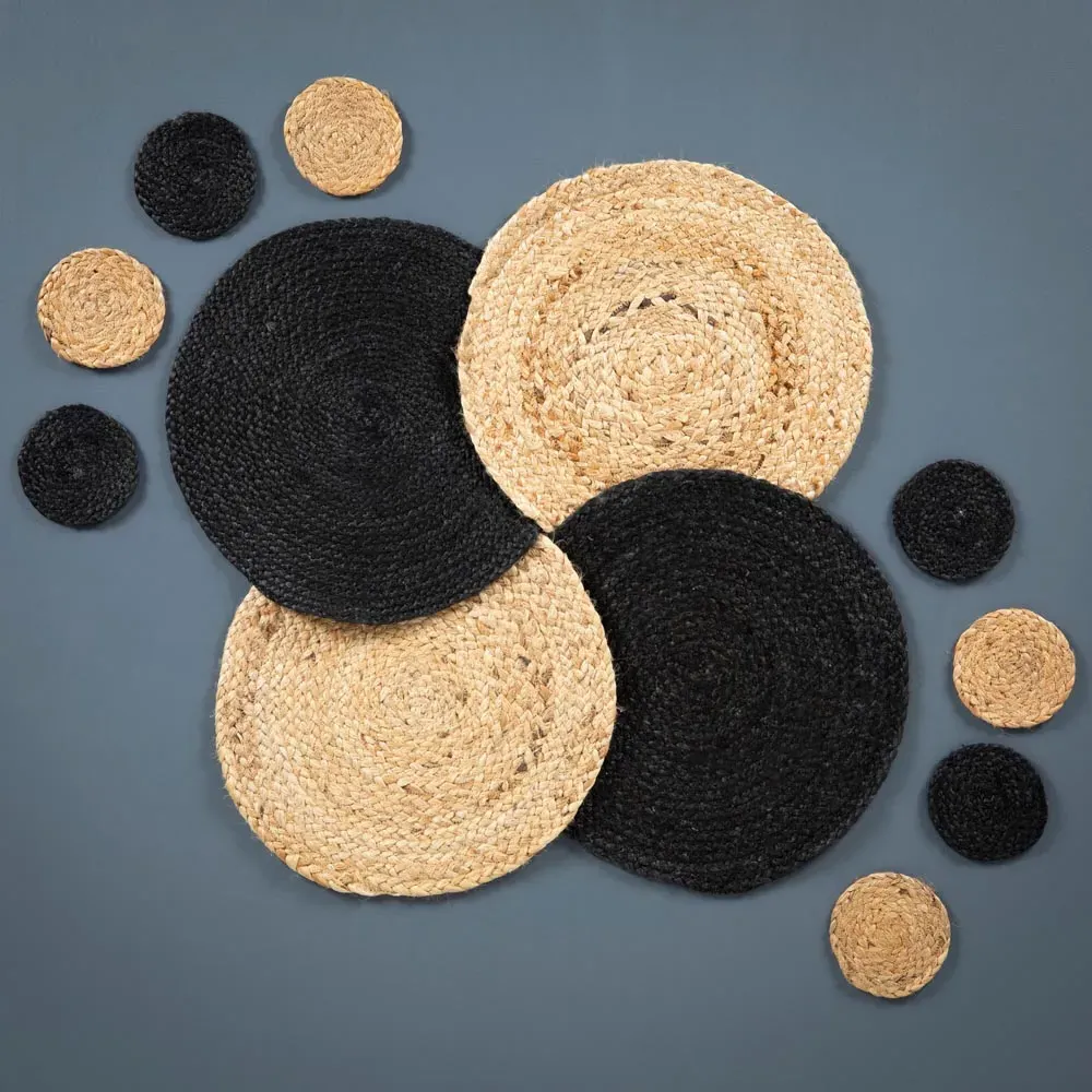 Ure 4 Pack Coaster Set - Brown, Jute