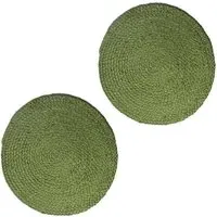 Ure Jute Placemat Set of 2 - Olive Green