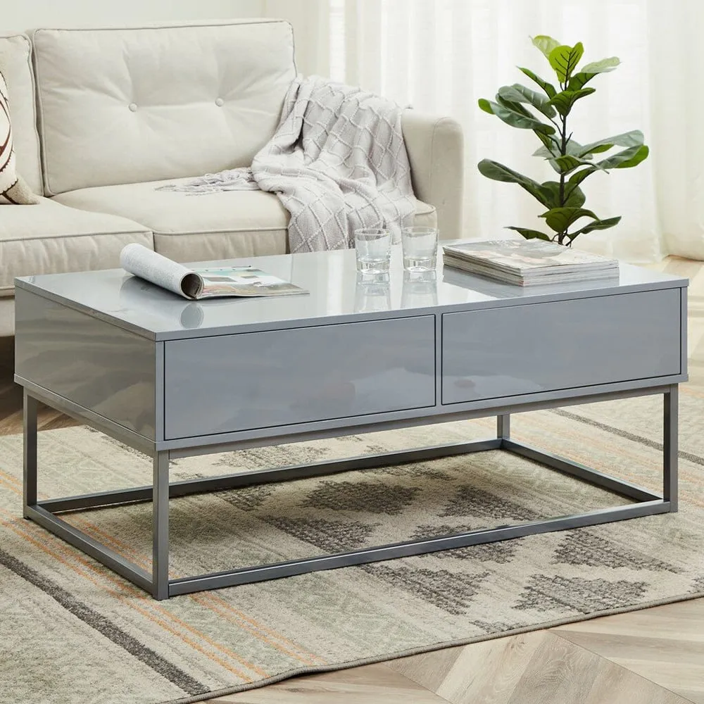 Valencia 2 Drawer Coffee Table - Grey