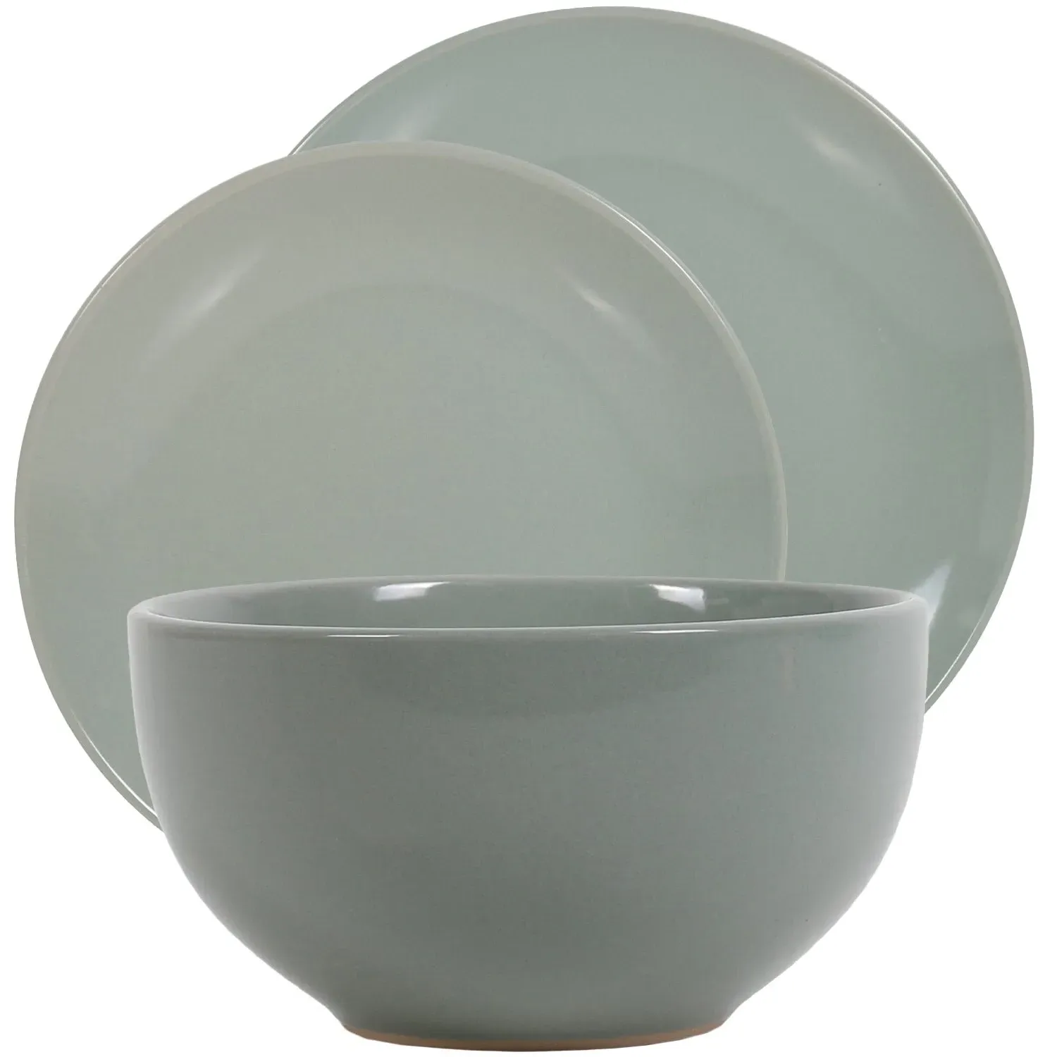 Vancouver 12 Piece Dinner Set - Green, Stoneware image