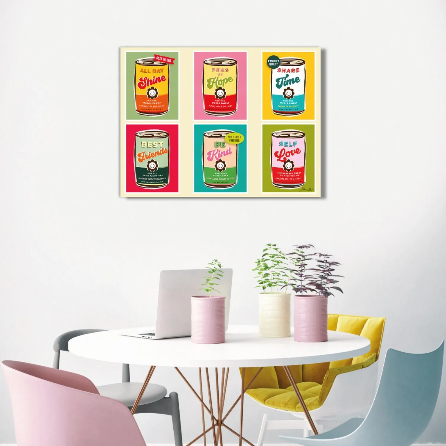 Vari Colourful Sentiment Can Canvas - Multicolour