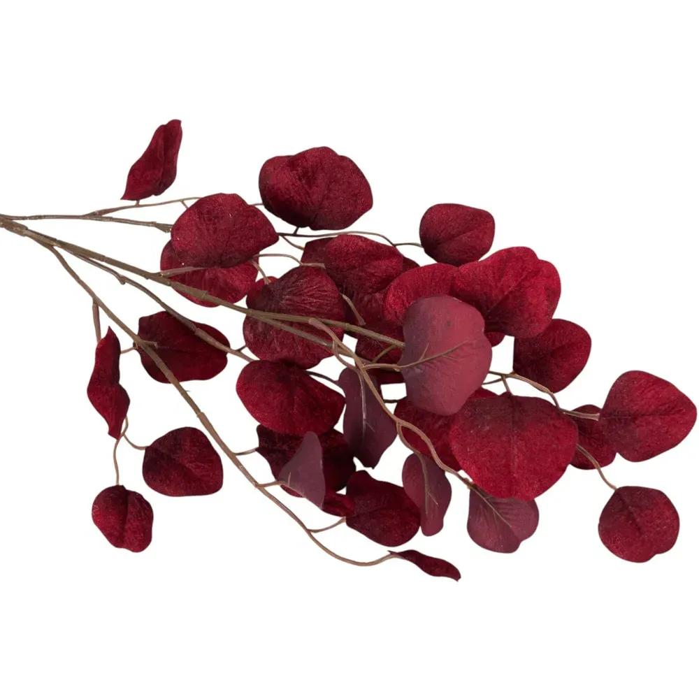 Velvet Eucalyptus Spray - Red