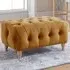 Velvet Footstool - Ochre