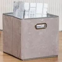 Velvet Storage Cube - Grey