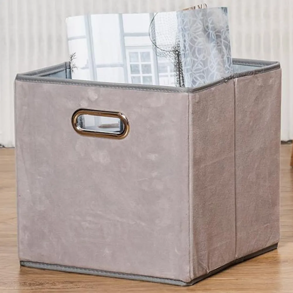 Velvet Storage Cube - Grey image