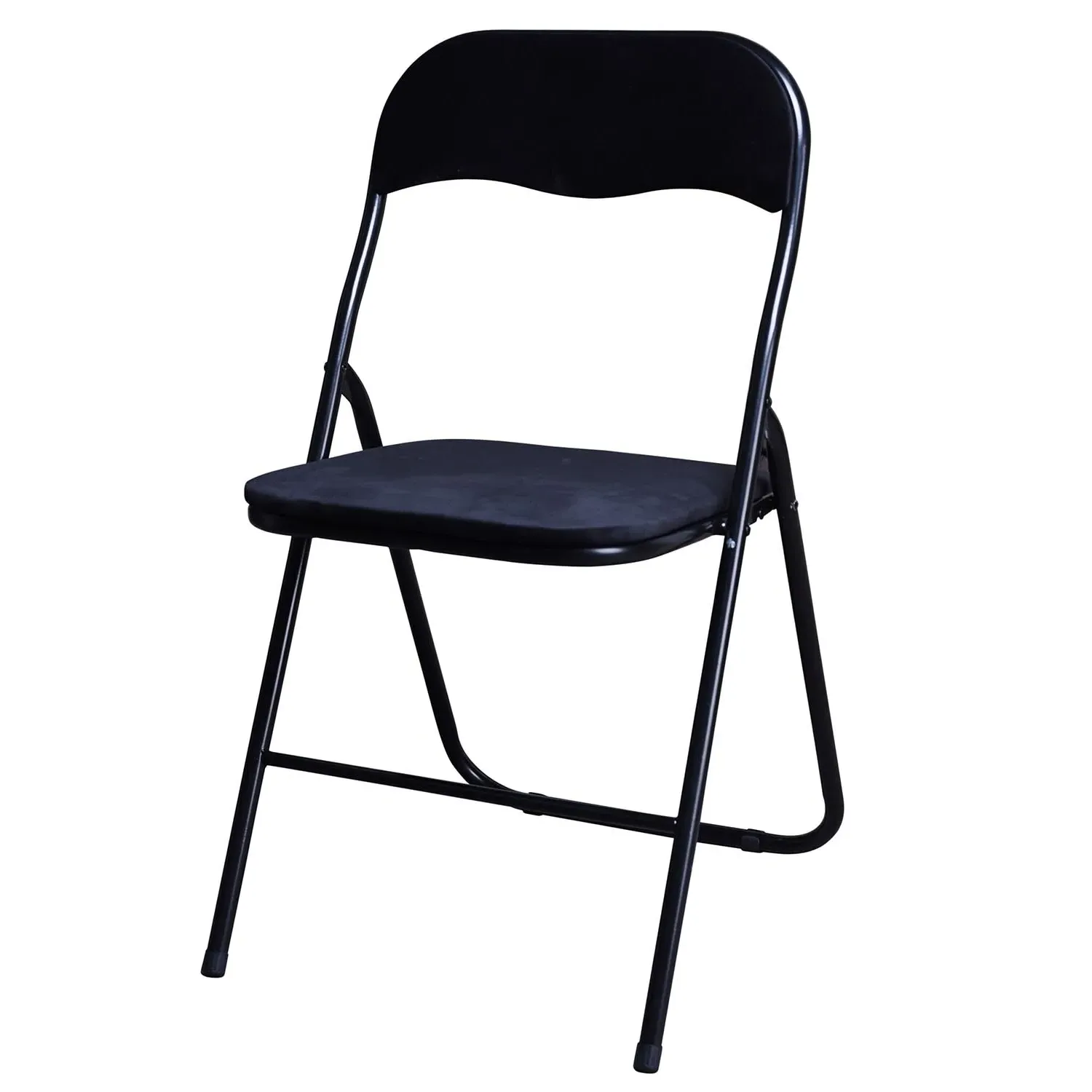 Velvet Touch Steel Folding Chair - Black, Velvet