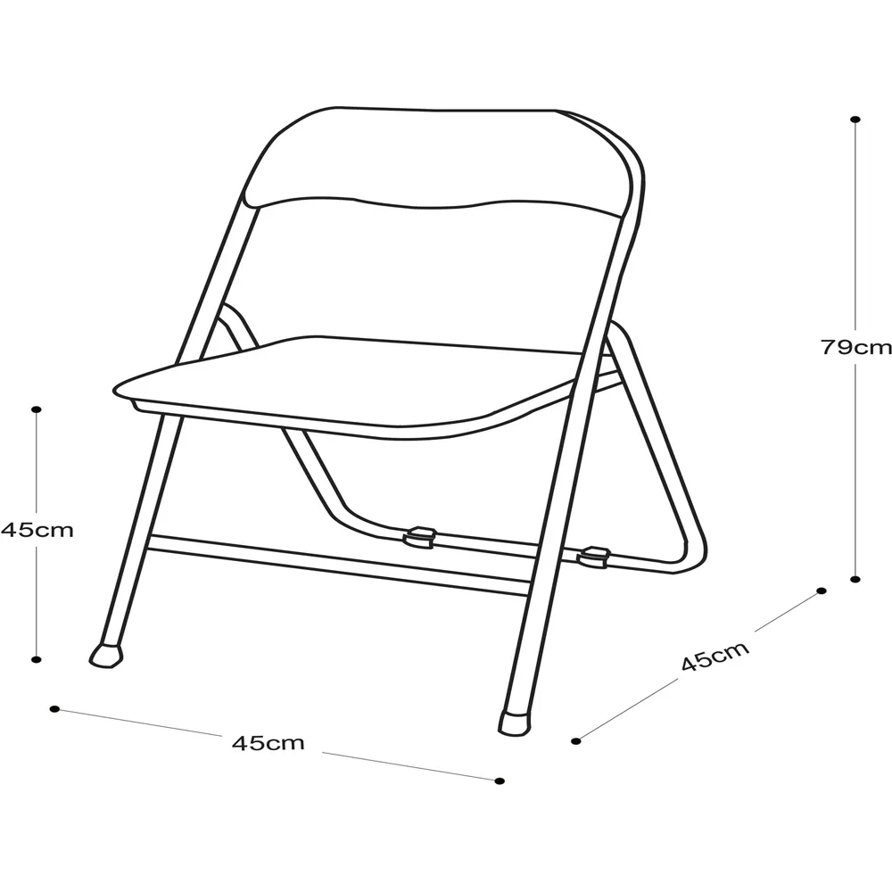 Velvet Touch Steel Folding Chair - Black, Velvet