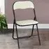 Velvet Touch Steel Folding Chair - Cream, Velvet