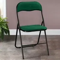 Velvet Touch Steel Folding Chair - Emerald