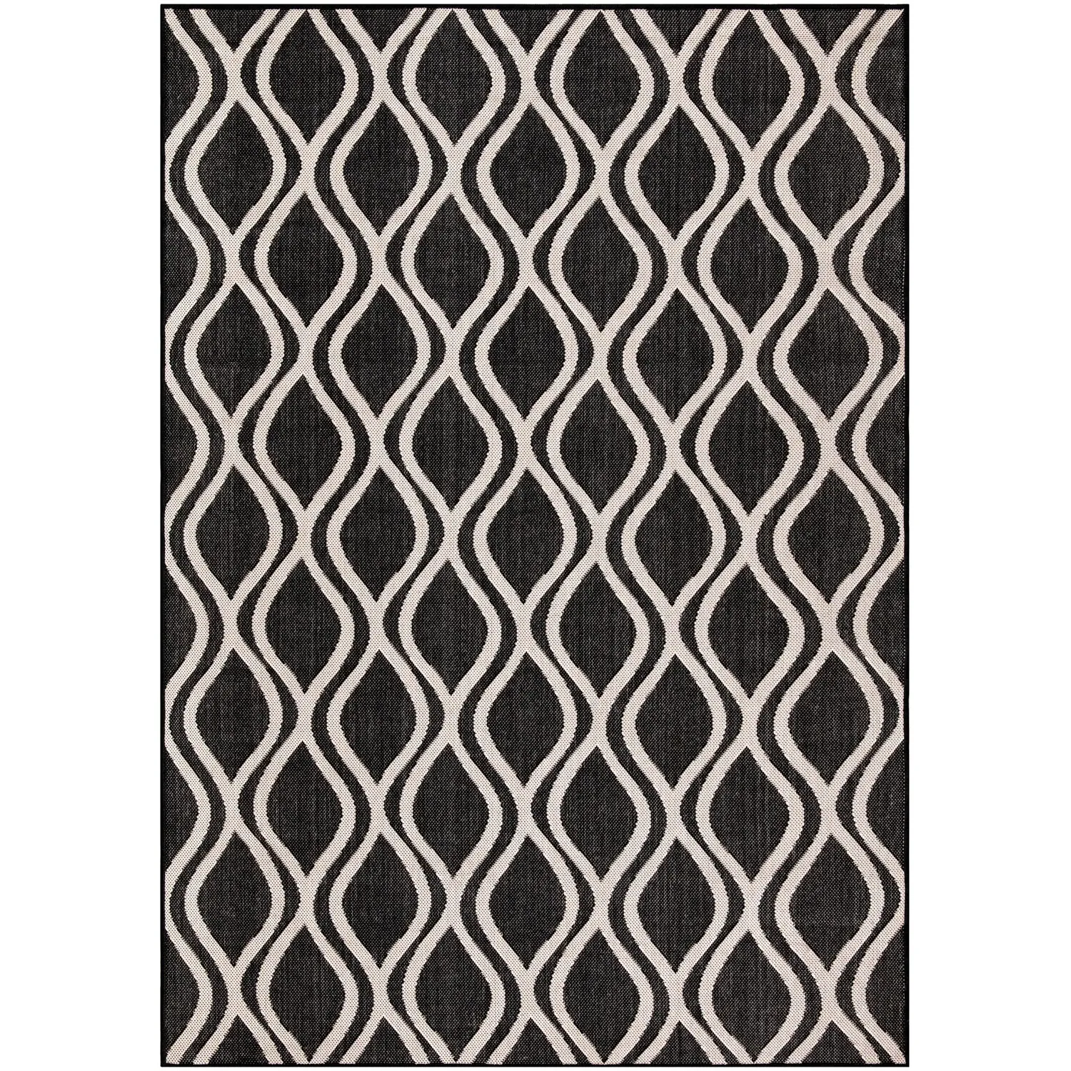Venice Indoor Outdoor Rug 120cm - Black image