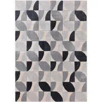 Vera Leaf Pattern Rug - Grey