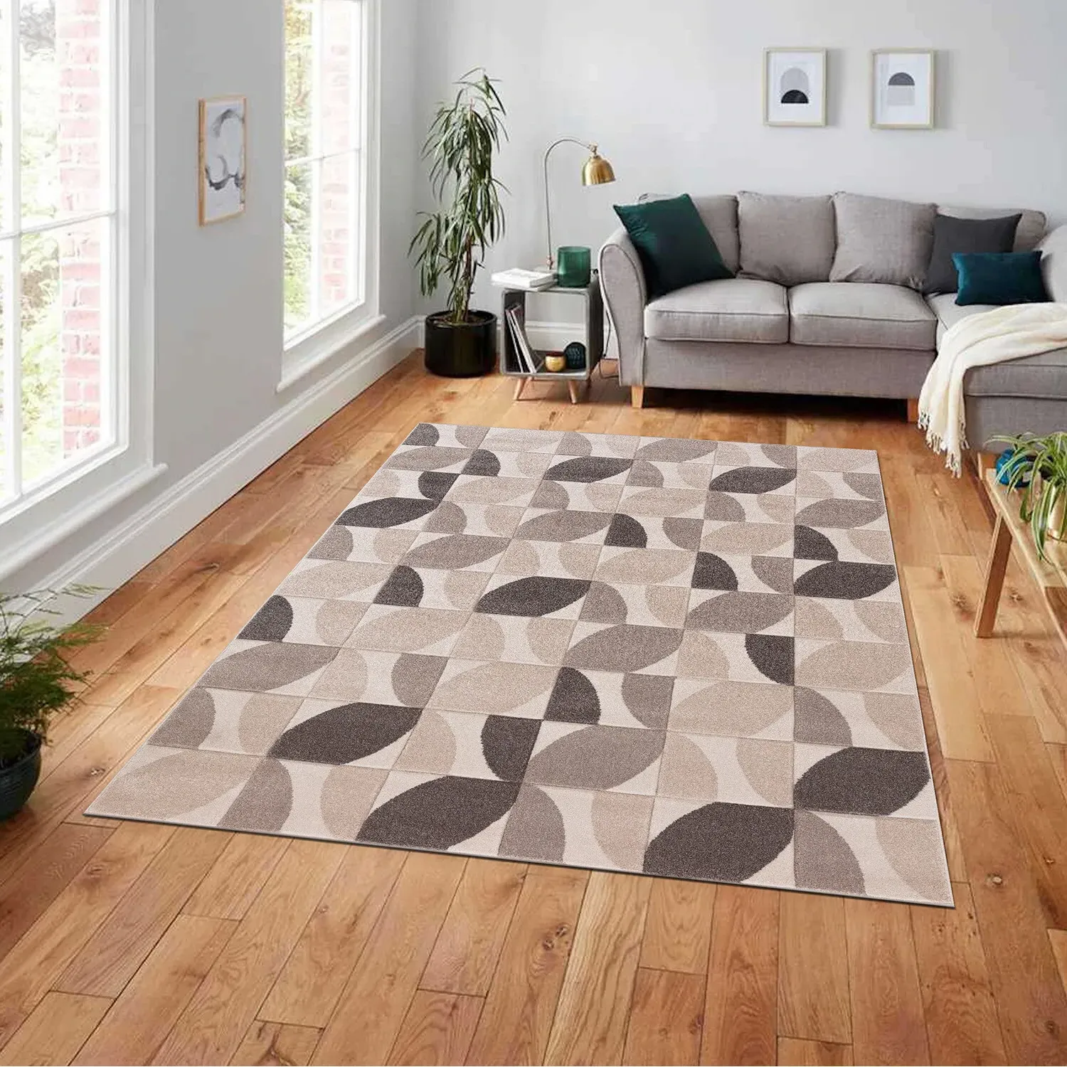 Vera Leaf Pattern Rug - Neutral