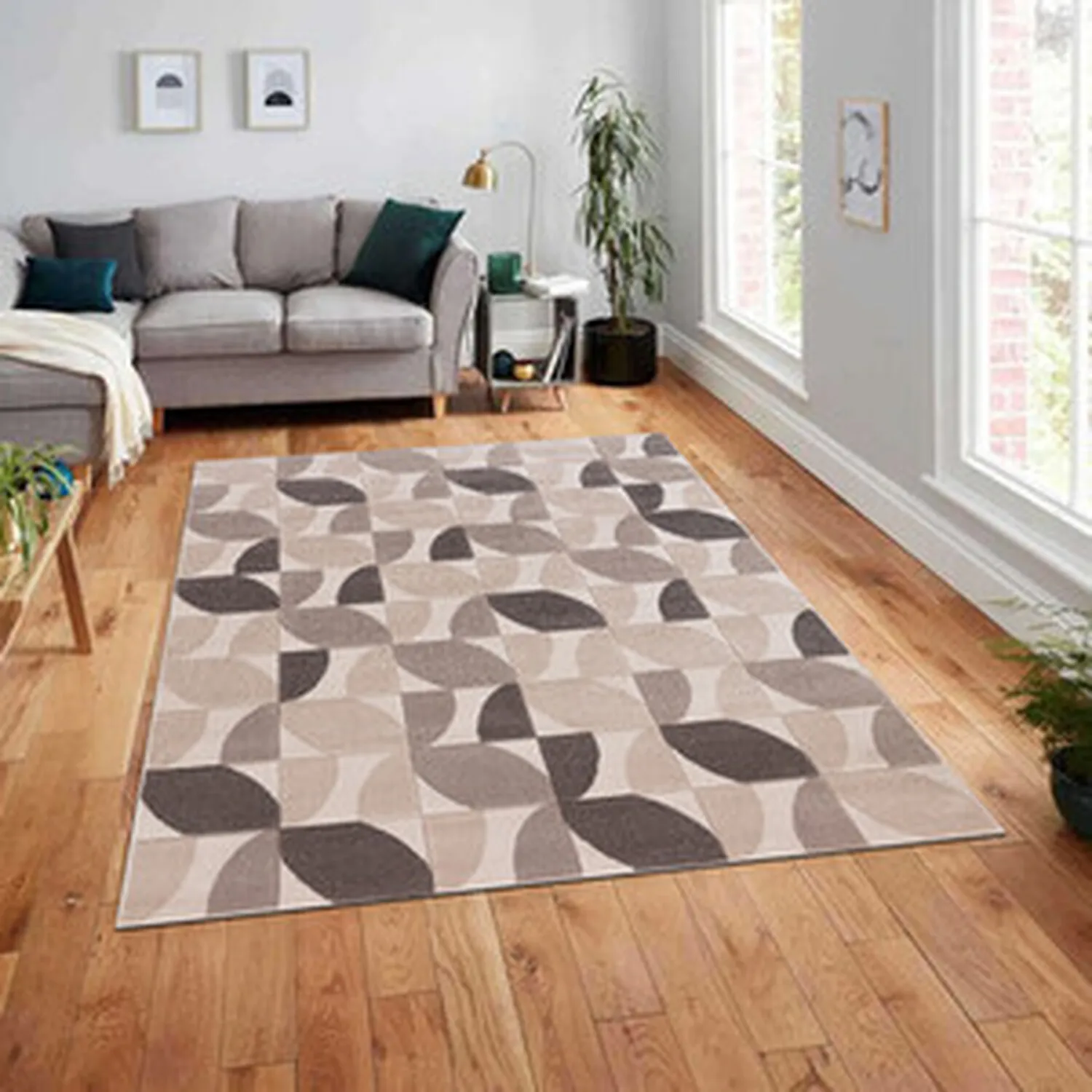 Vera Leaf Pattern Rug - Neutral
