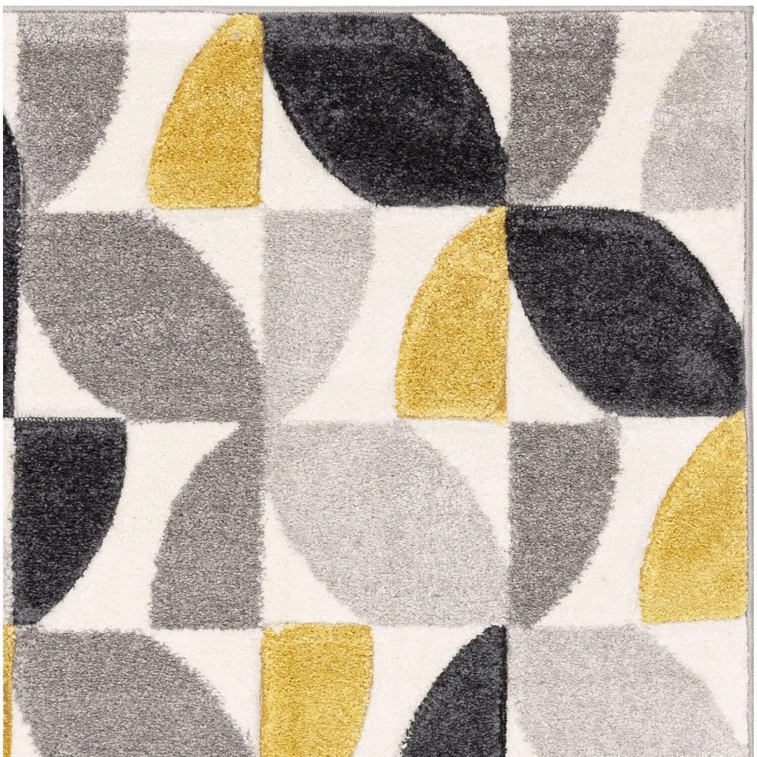 Vera Leaf Pattern Rug - Yellow