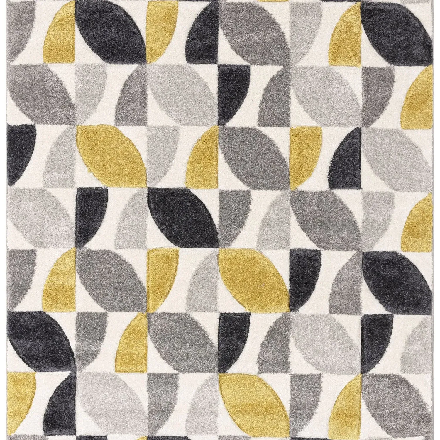 Vera Leaf Pattern Rug - Yellow