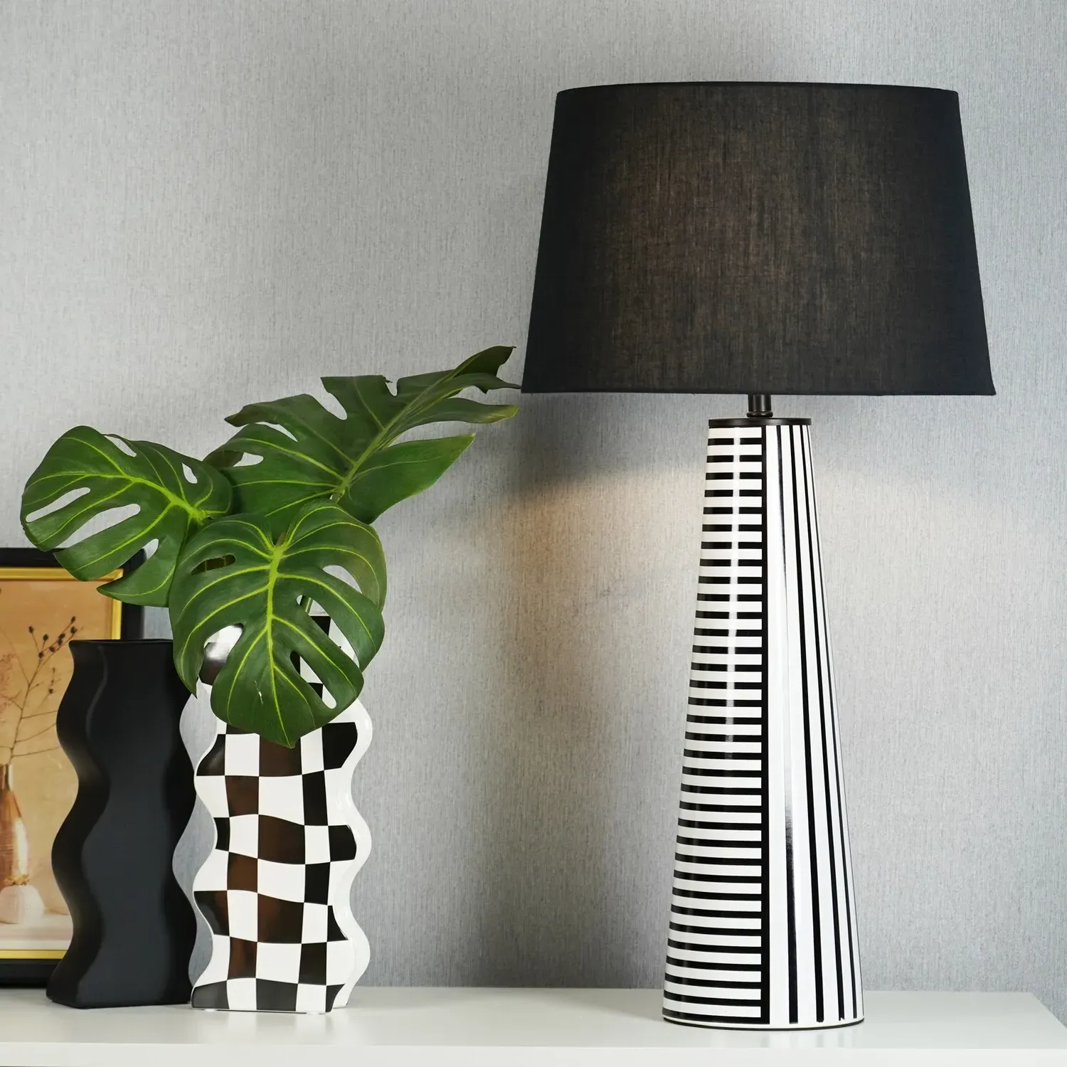 Verena Table Lamp - Black and White