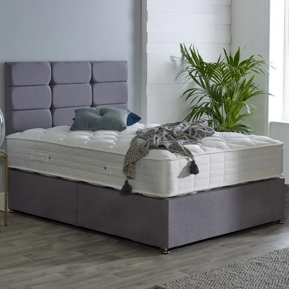 Vermont Double Divan Bed with Headboard - Grey image