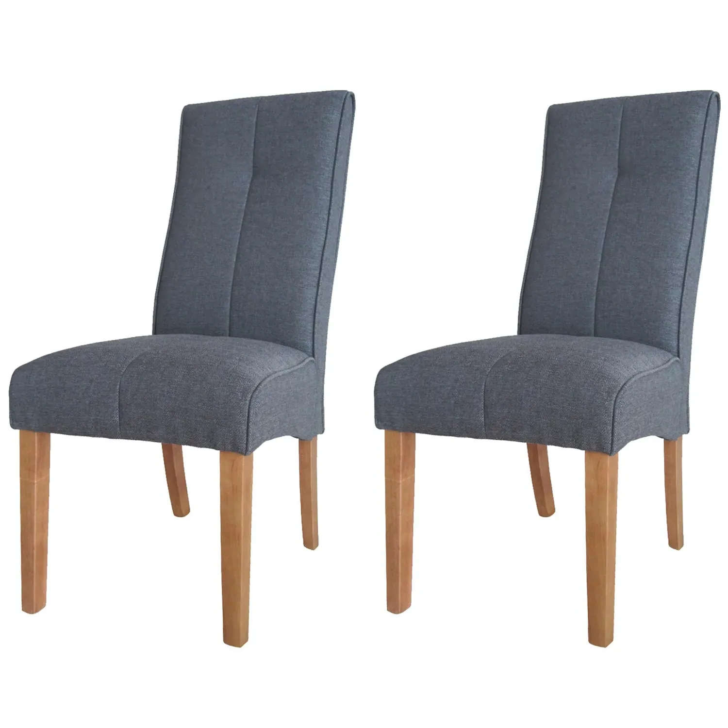 Verona Set of 2 Dining Chairs - Grey, Linen