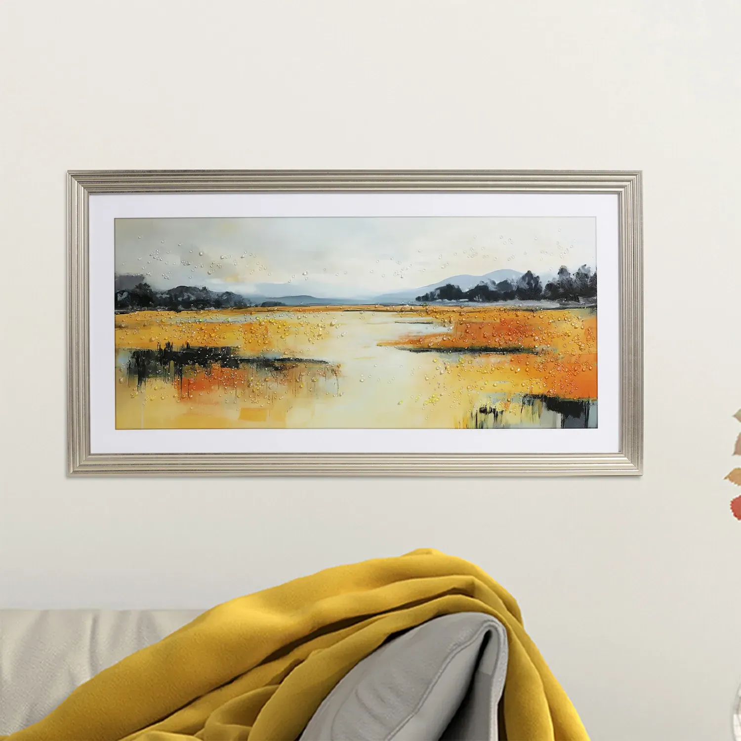 Vibrant Marshland Crystal Framed Art - Multicolour