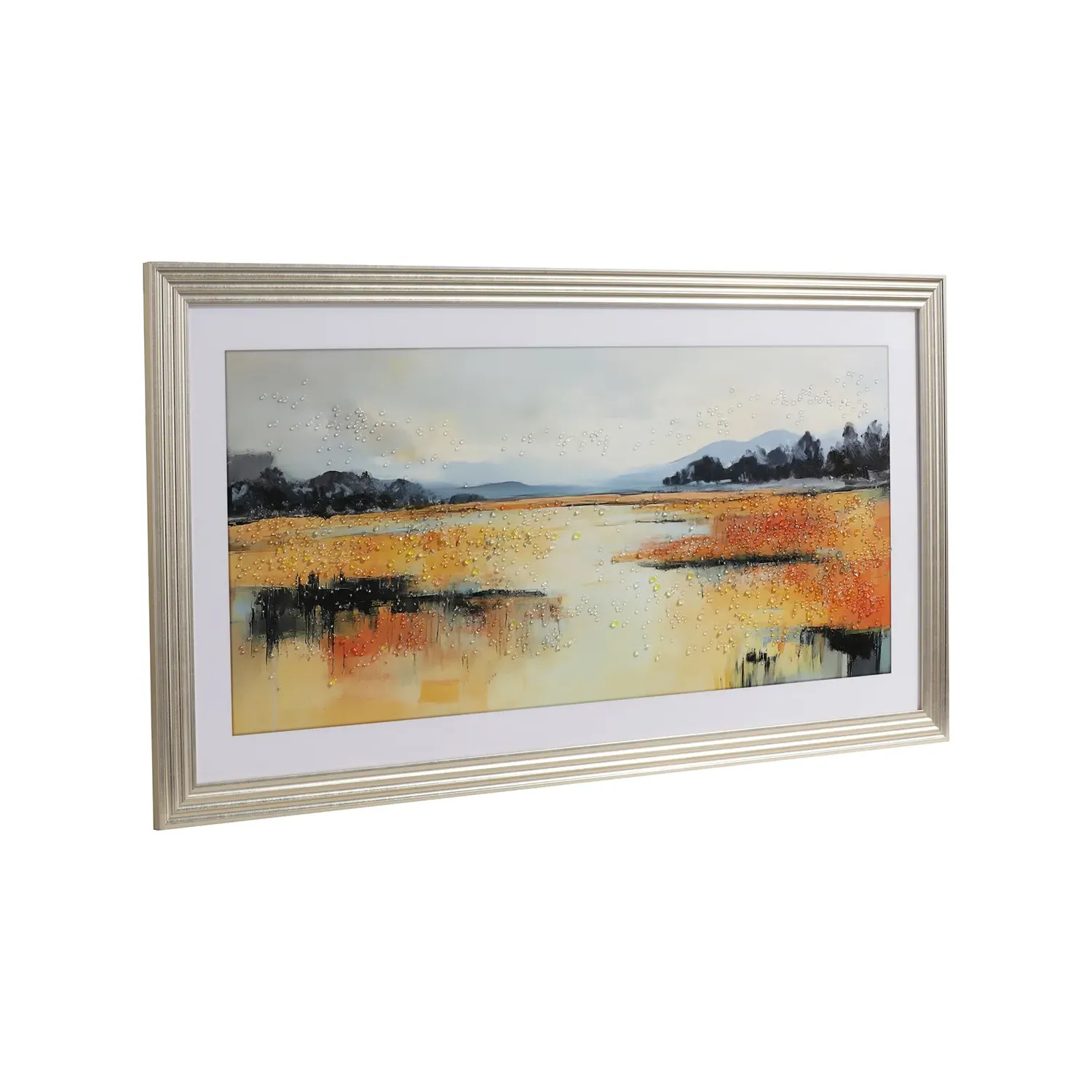 Vibrant Marshland Crystal Framed Art - Multicolour