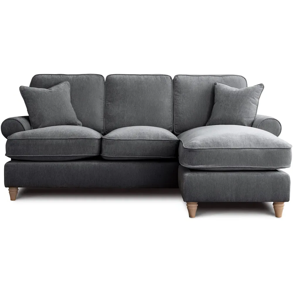 Victoria 3-Seater Left Hand Chaise Sofa - Charcoal