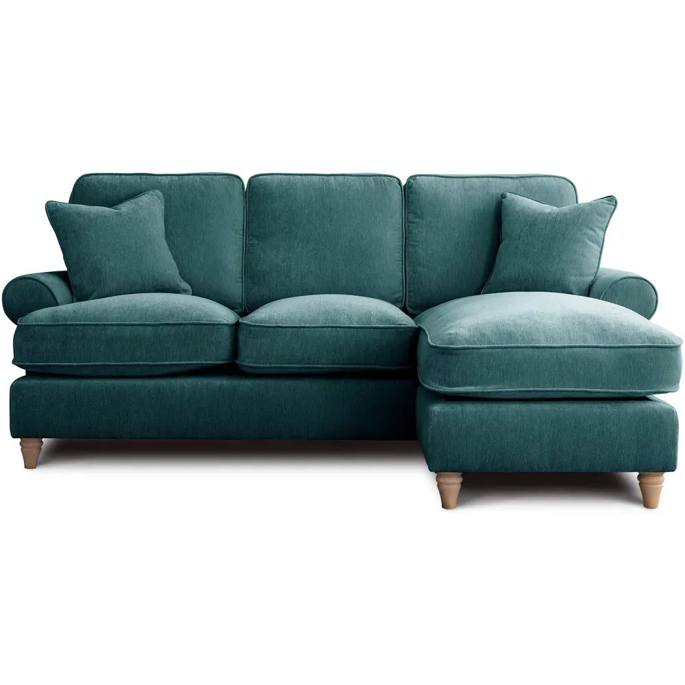 Victoria 3-Seater Left Hand Chaise Sofa - Green
