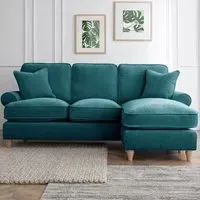 Victoria 3-Seater Left Hand Chaise Sofa - Green