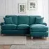 Victoria 3-Seater Left Hand Chaise Sofa - Green