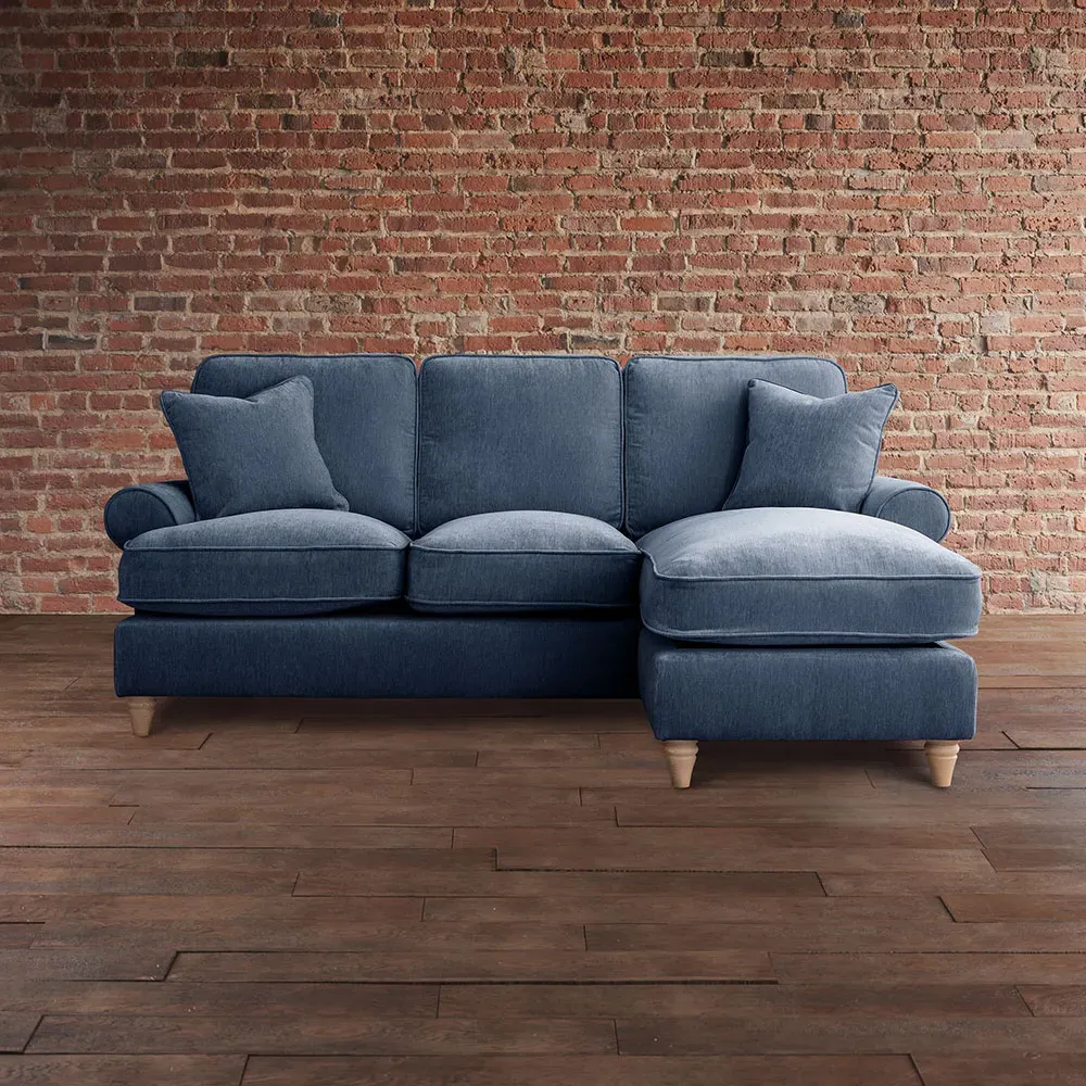 Victoria 3-Seater Left Hand Chaise Sofa - Navy