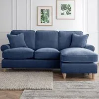 Victoria 3-Seater Left Hand Chaise Sofa - Navy