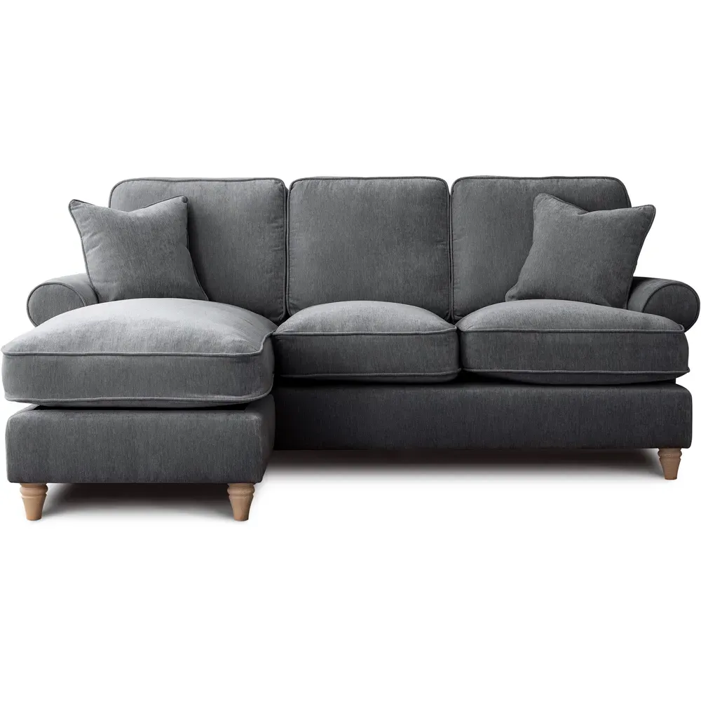 Victoria 3-Seater Right Hand Chaise Sofa - Charcoal