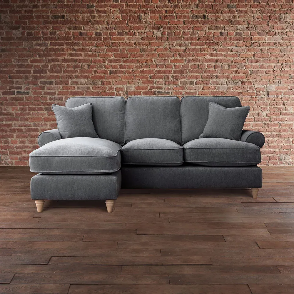 Victoria 3-Seater Right Hand Chaise Sofa - Charcoal