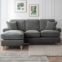Victoria 3-Seater Right Hand Chaise Sofa - Charcoal