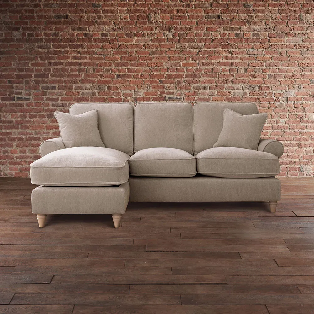 Victoria 3-Seater Right Hand Chaise Sofa - Cream