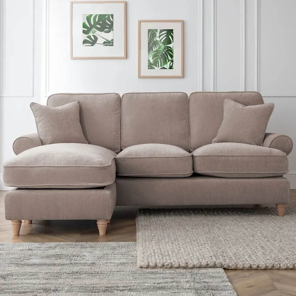 Victoria 3-Seater Right Hand Chaise Sofa - Cream