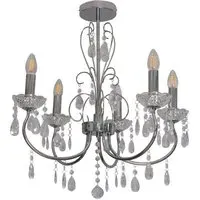 Victoria 5 Light Chandelier - Chrome, Crystal