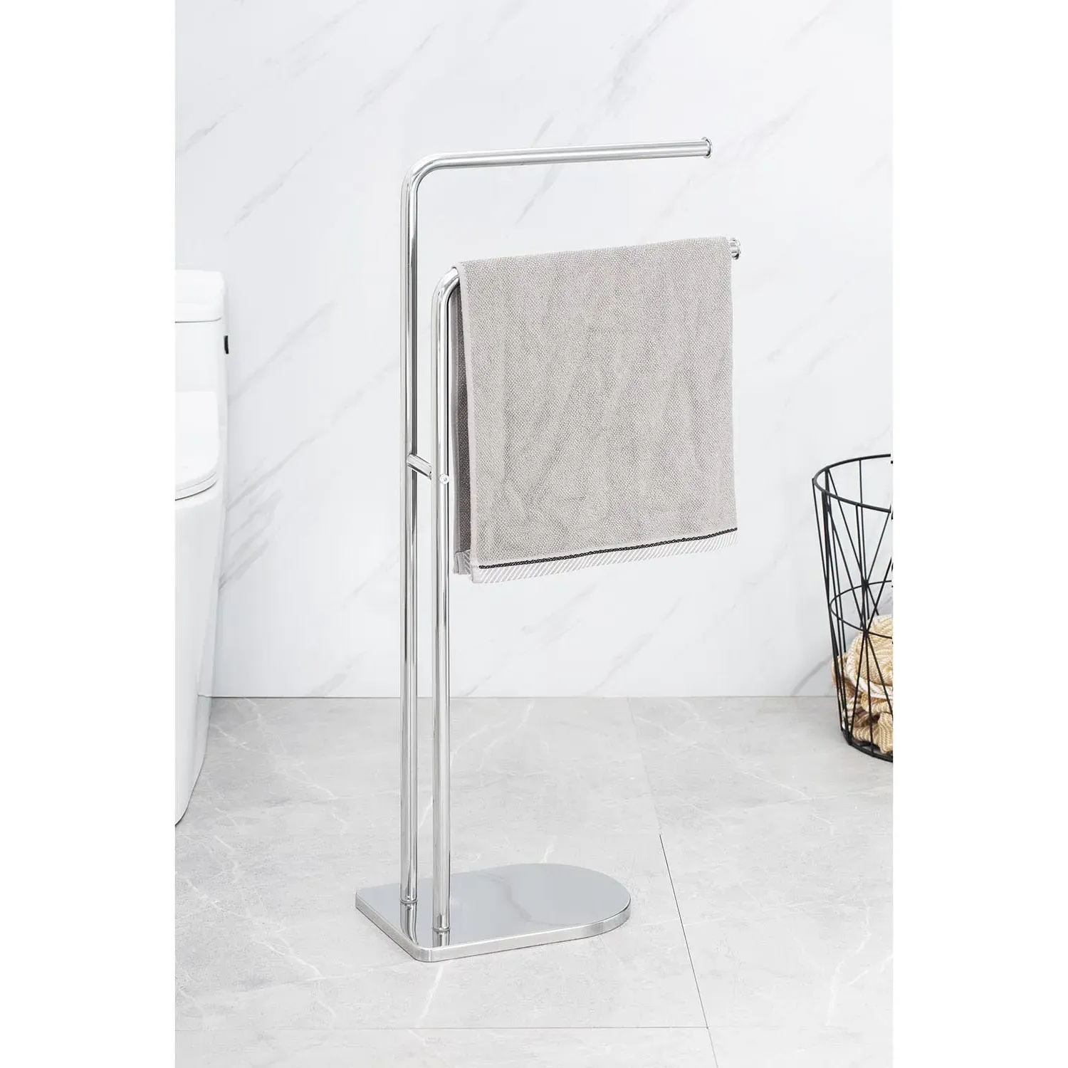 Victoria Double Towel Rail - Silver