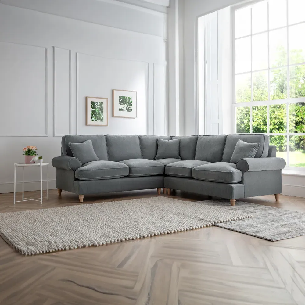 Victoria Large Corner Sofa - Charcoal