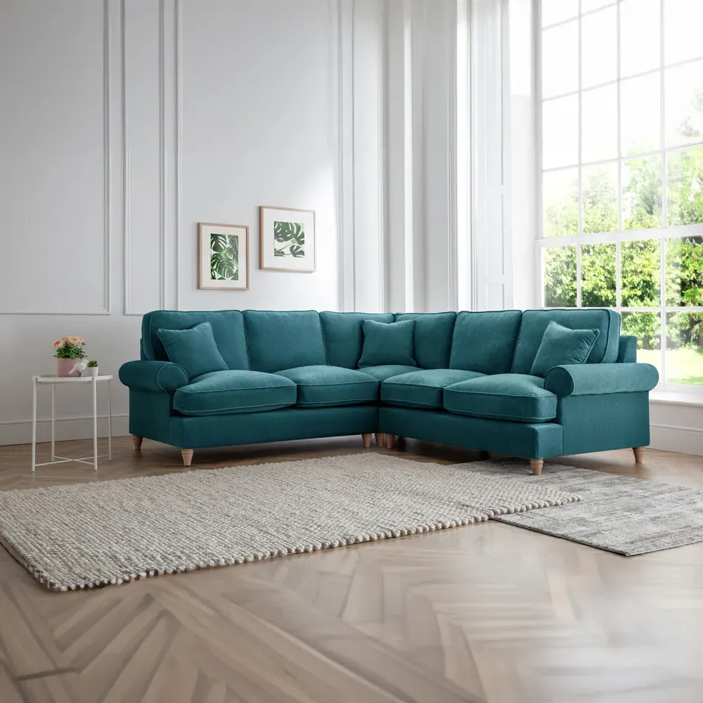 Victoria Large Corner Sofa - Green