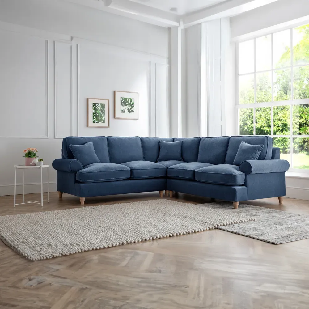 Victoria Large Corner Sofa - Navy