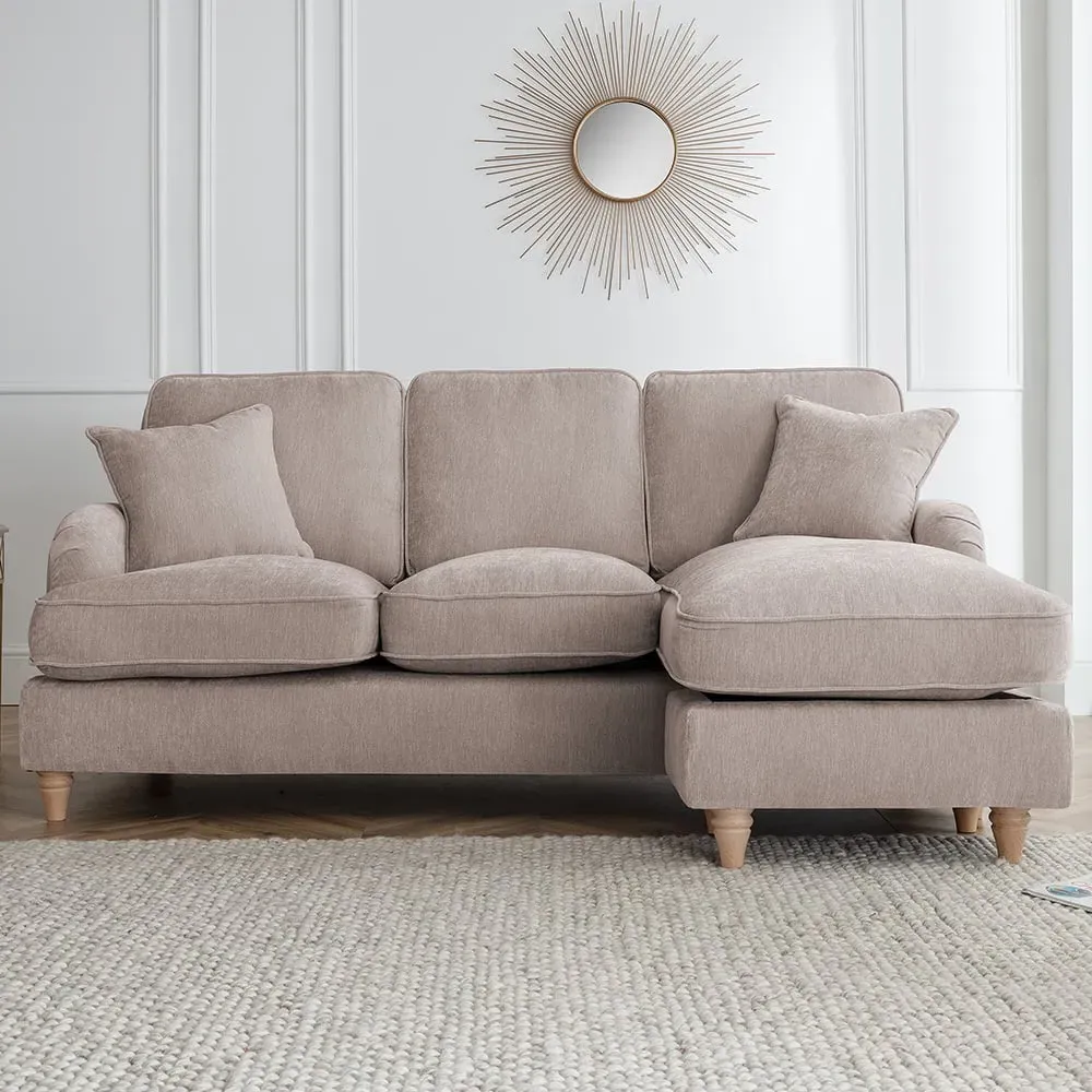 Vienna 3-Seater Left Hand Chaise Sofa - Cream