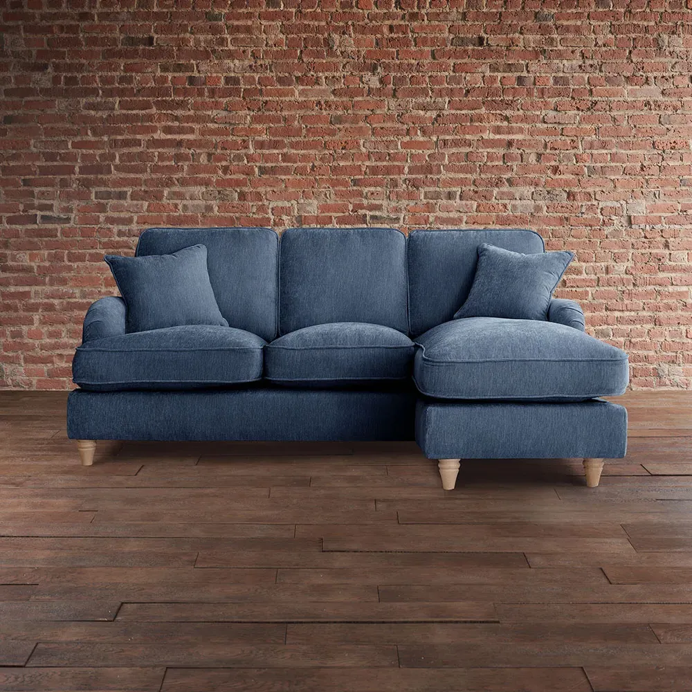 Vienna 3-Seater Left Hand Chaise Sofa - Navy