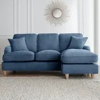 Vienna 3-Seater Left Hand Chaise Sofa - Navy