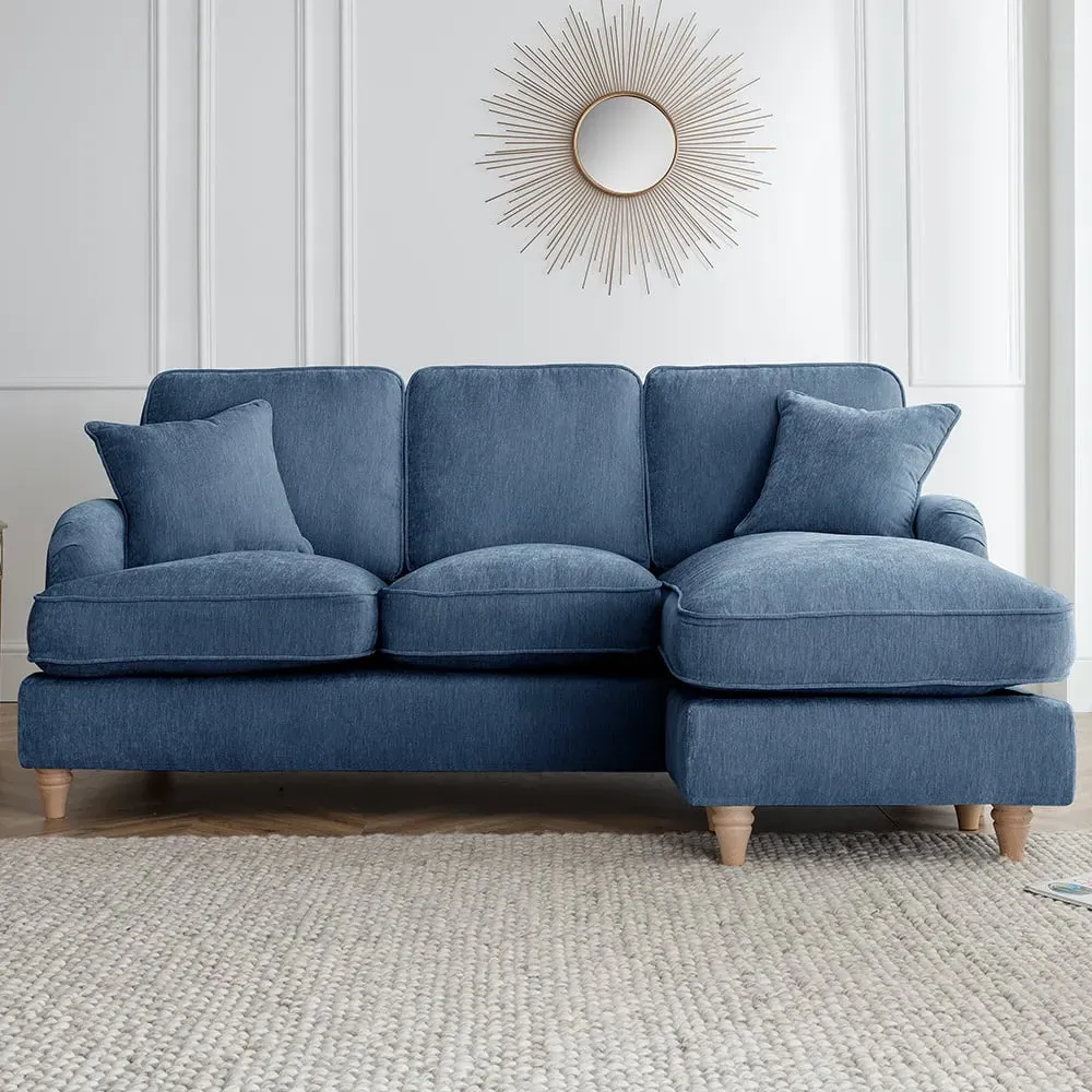 Vienna 3-Seater Left Hand Chaise Sofa - Navy
