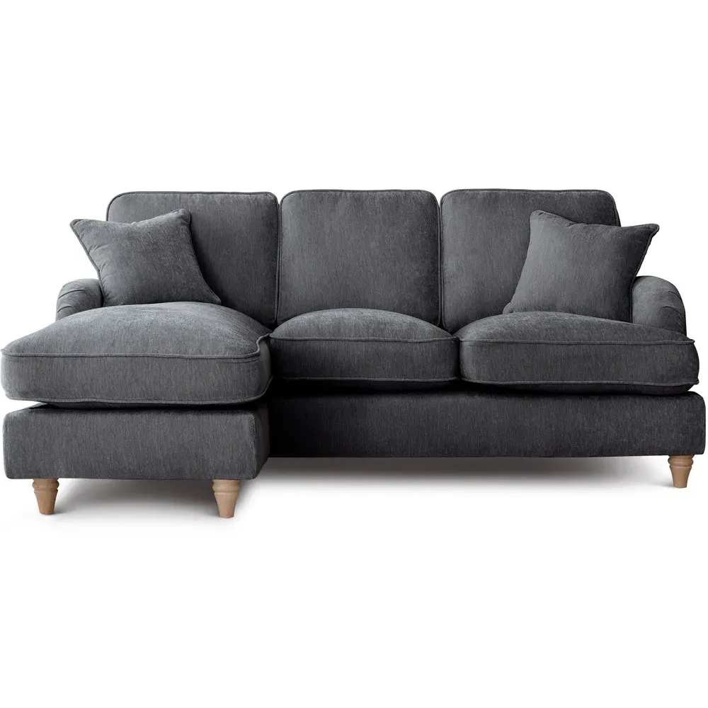 Vienna 3-Seater Right Hand Chaise Sofa - Charcoal