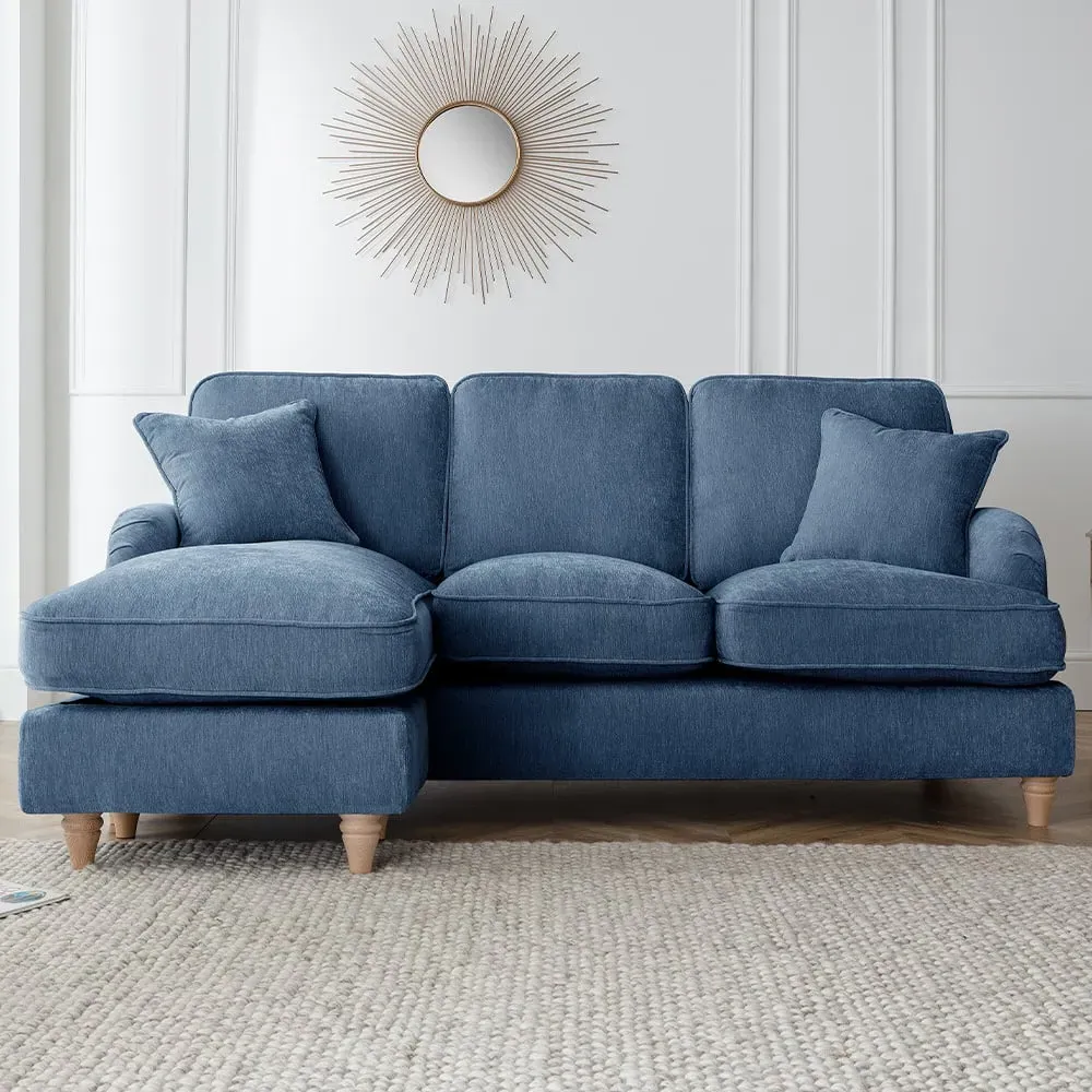 Vienna 3-Seater Right Hand Chaise Sofa - Navy