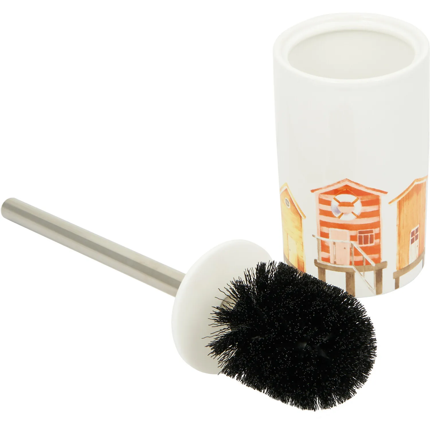 Vintage Beach Hut Toilet Brush Holder - White