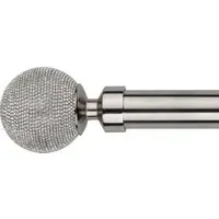 Vogue Extendable Curtain Pole with Diamante Finials - Silver