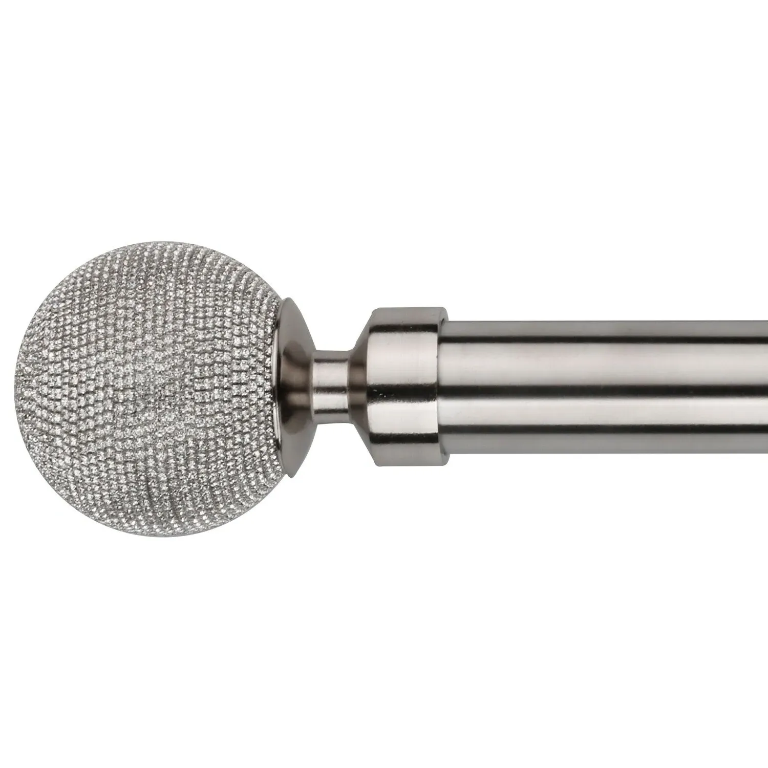 Vogue Extendable Curtain Pole with Diamante Finials - Silver