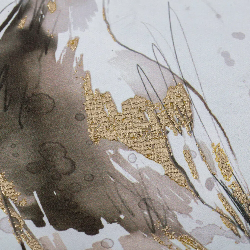 Waddling Ducks Foiled Framed Print - Natural